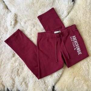 Abercrombie & Fitch Burgundy Straight Leg Sweatpants